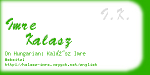 imre kalasz business card